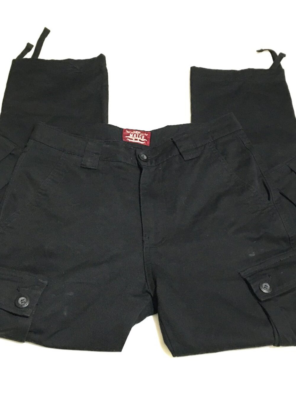 Matchstick Cargo Pants Mens Medium (30) Black Multi Pocket Utility Workwear